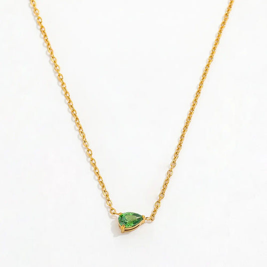 || Emerald Waterdrop Necklace