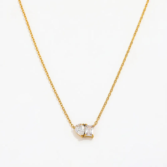 || Joint Rectangle & Teardrop Necklace